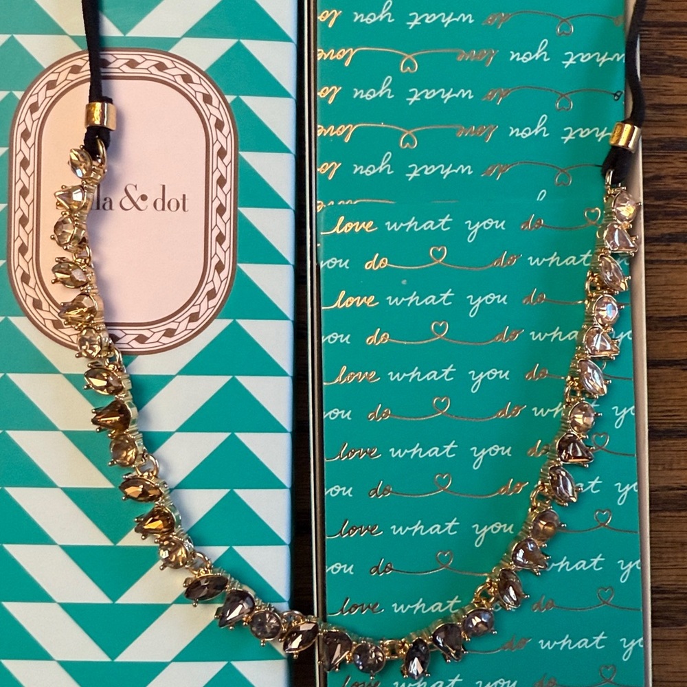 Stella & Dot Black and Gold Necklace